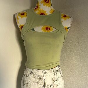 Abound Light Green Ribbed Tank Top